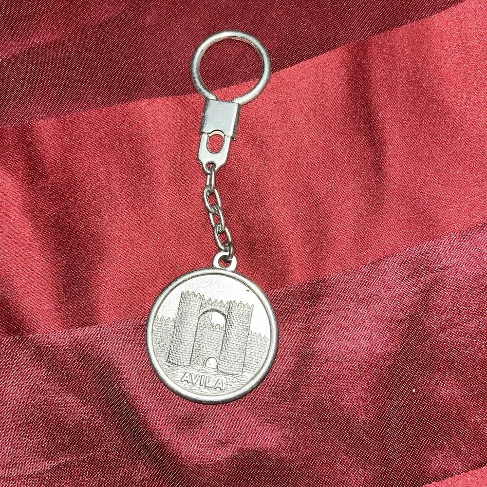 Saint Teresa Of Avila Keychain Catholic Souvenir Blue Medal Spain Religious